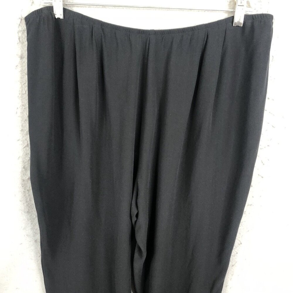 Eileen Fisher Silk Pants Womens Extra Large Black Georgette Crepe Career NEW - Picture 16 of 16